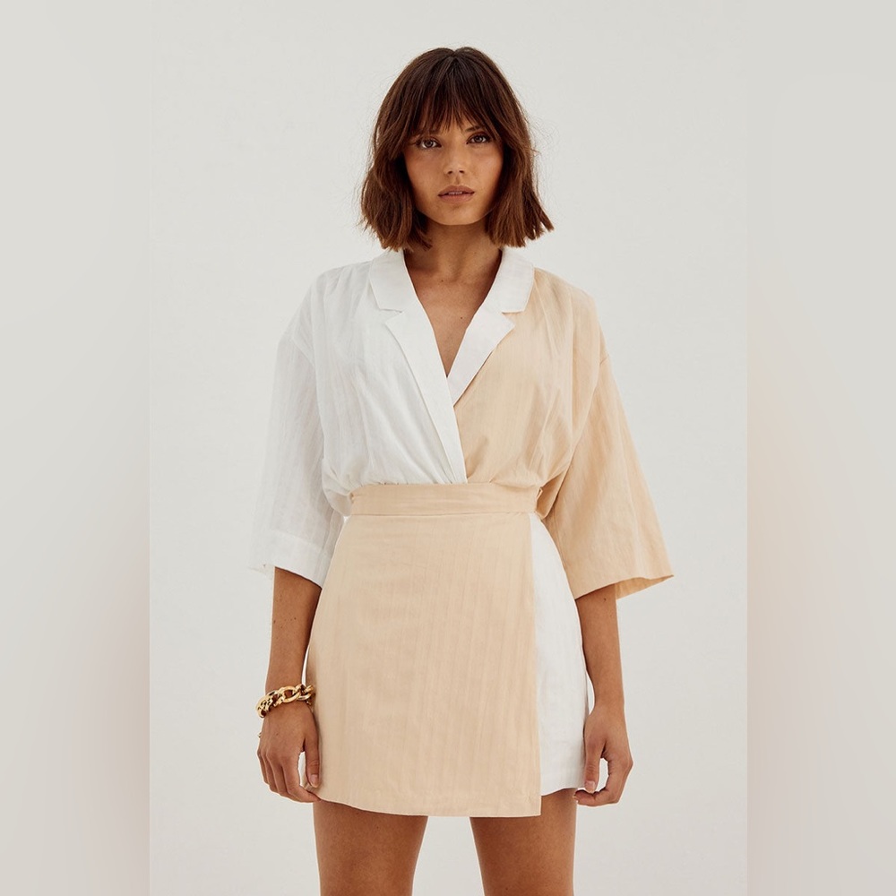 SOVERE Studio DESTINE MINI SKIRT In MILK TEA A-Line Sz XS NWT $159 MSRP